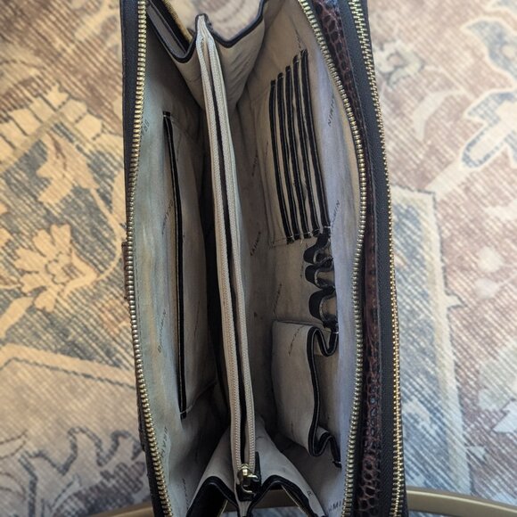 Brahmin Theo Crossbody – Pecan & Black Melbourne Leather (Discontinued Style) - Picture 4 of 4